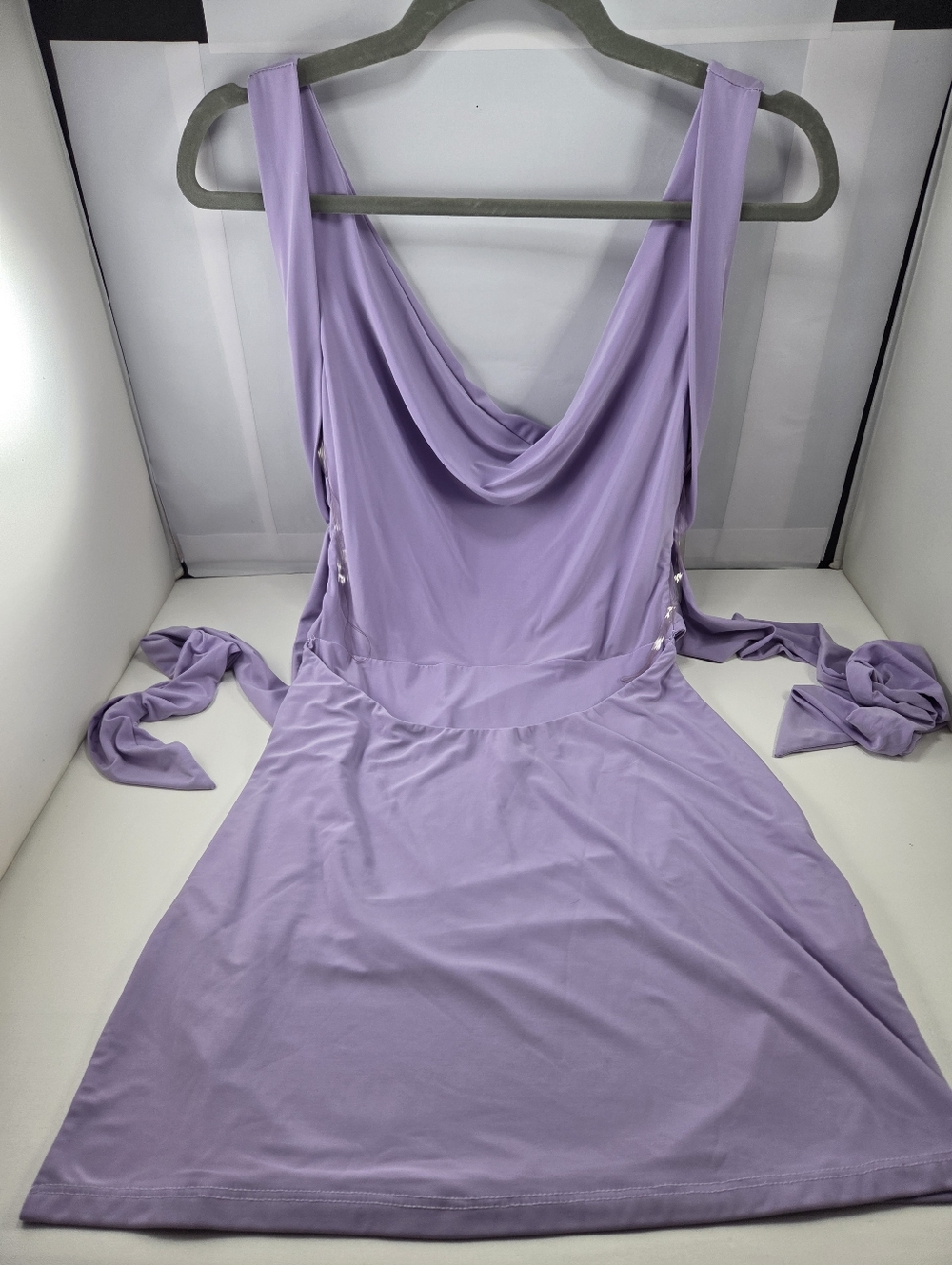 Tresser LA Lavender Backless Ruched Mini Dress S/M - Picture 6 of 10